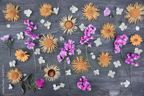 Grußkarte - Blumen - Flat lay