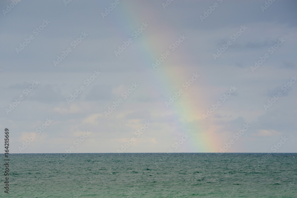 Rainbow over the sea, photo taken in South Beach Park, Fort Lauderdale, Florida, USA.