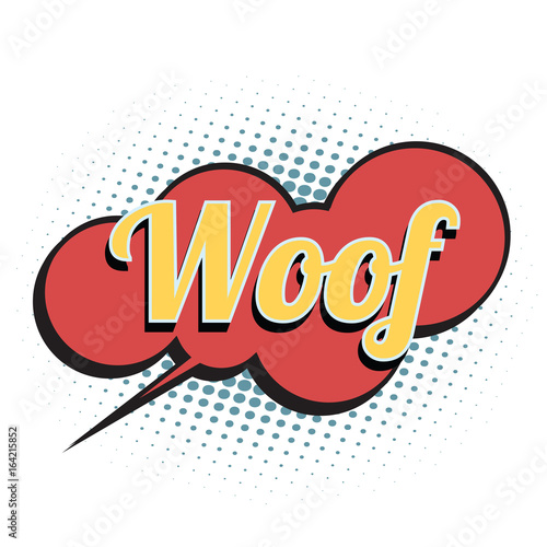 woof comic word photo