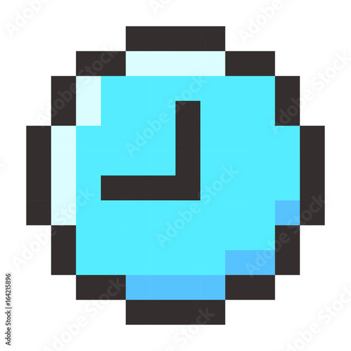 Pixel clock time watch retro icon