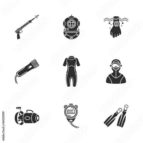 nine diving icons