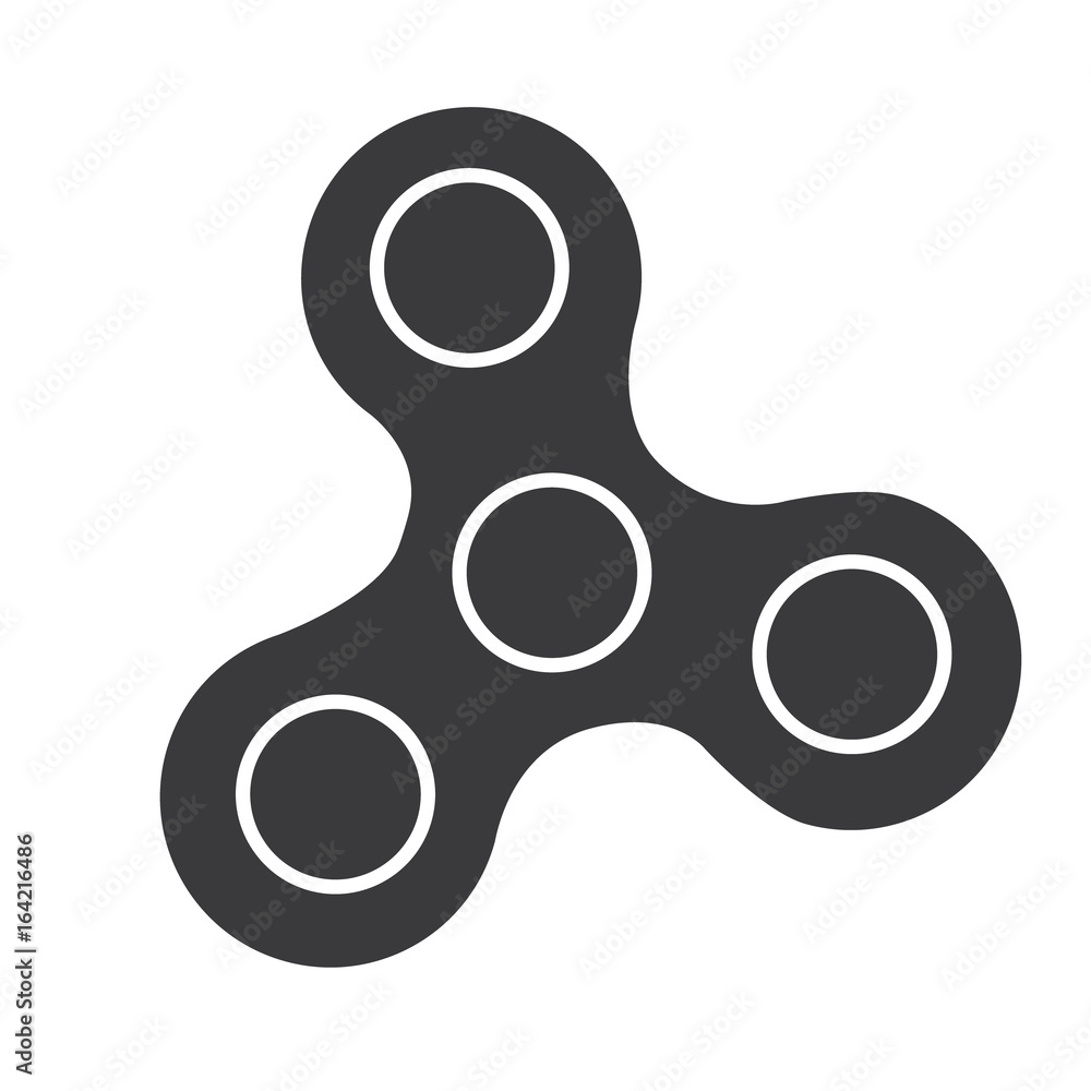 Spinner icon - toy for stress relief and improvement of attention span. Hand fidger spinner.
