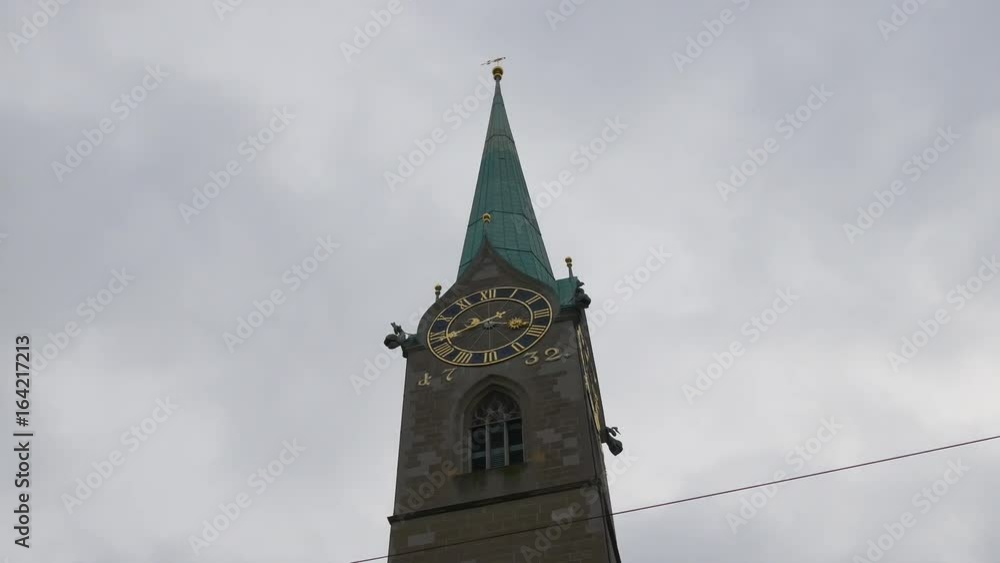 zurich famous fraumunster church tower clock winter cloudy day panorama 4k switzerland
zurich famous fraumunster church tower clock winter cloudy day panorama 4k switzerland