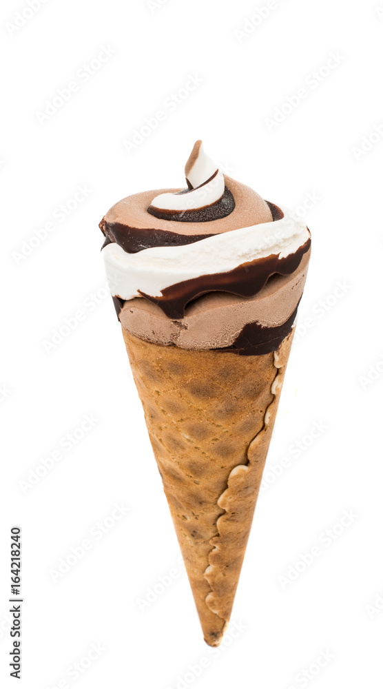 Ice cream in a waffle cup isolated Ice cream in a waffle cup isolated