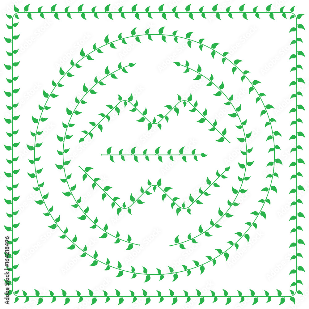 Fototapeta premium Pattern brush from green Leaves