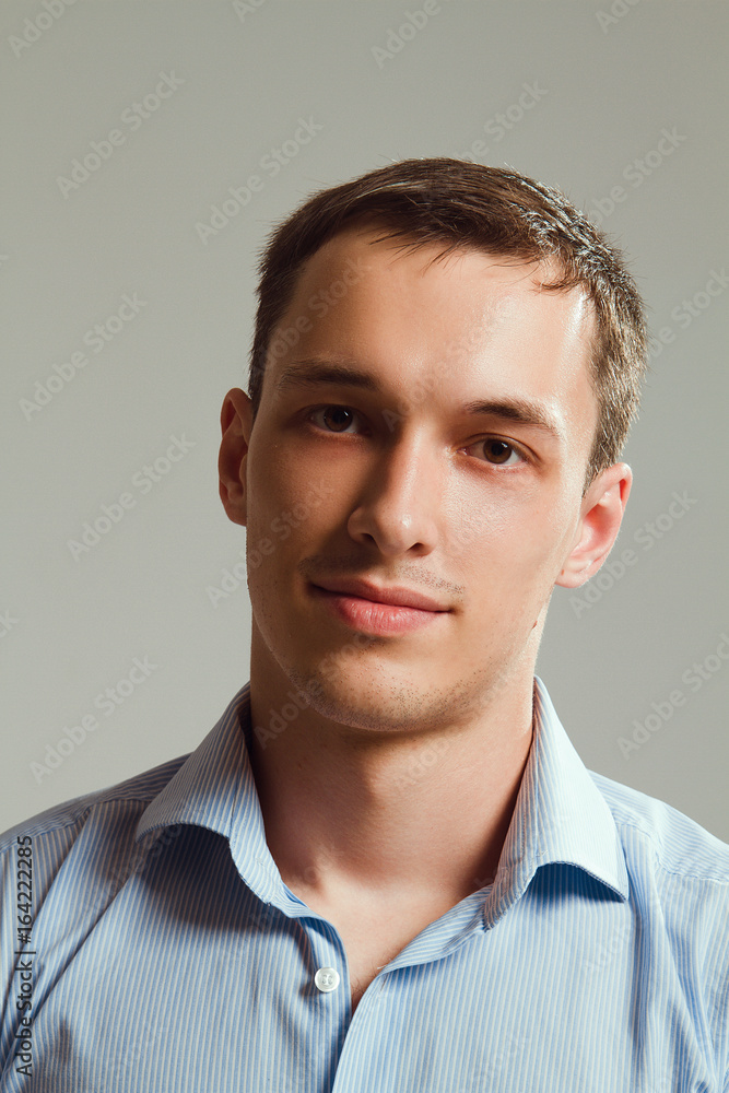 A guy in a shirt on a white background