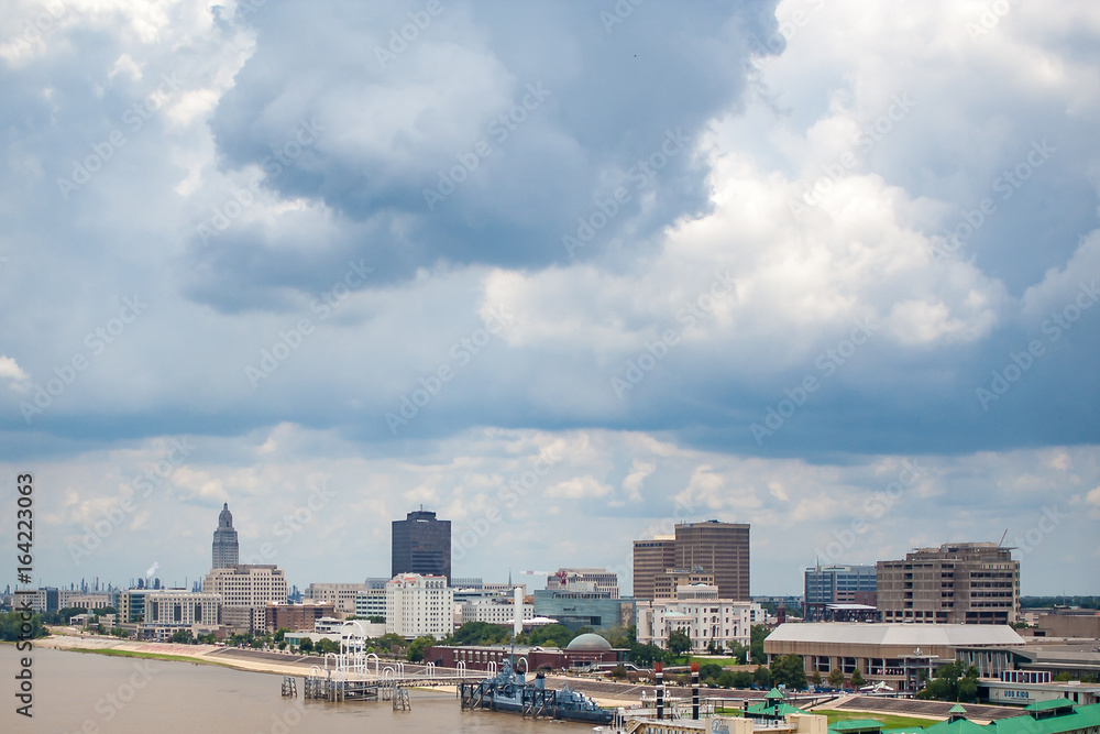 A view of Baton Rouge from the Horace Wilkinson Bridge over the MIssissippi River A view of Baton Rouge from the Horace Wilkinson Bridge over the MIssissippi River