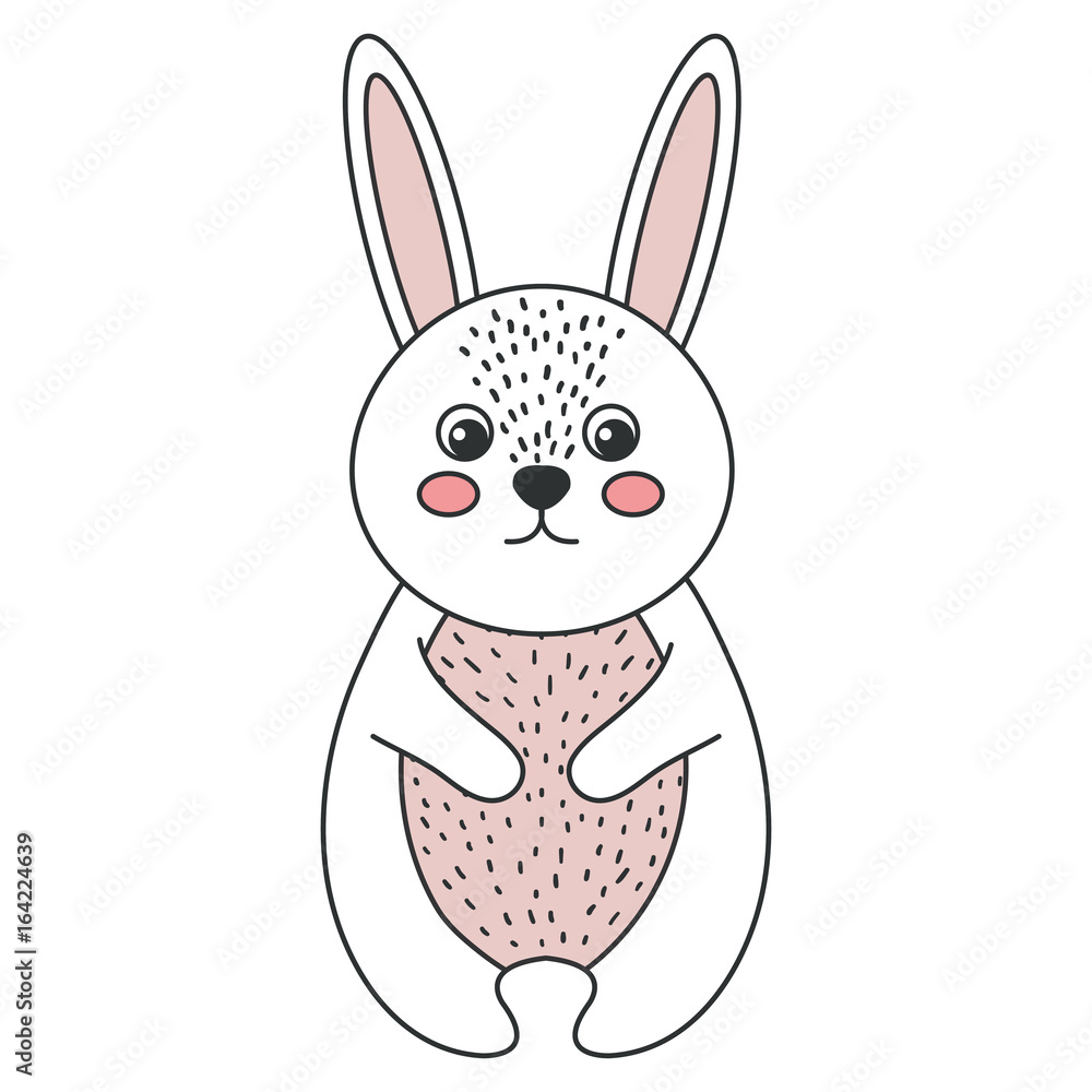 Fototapeta premium cute and tender rabbit vector illustration design