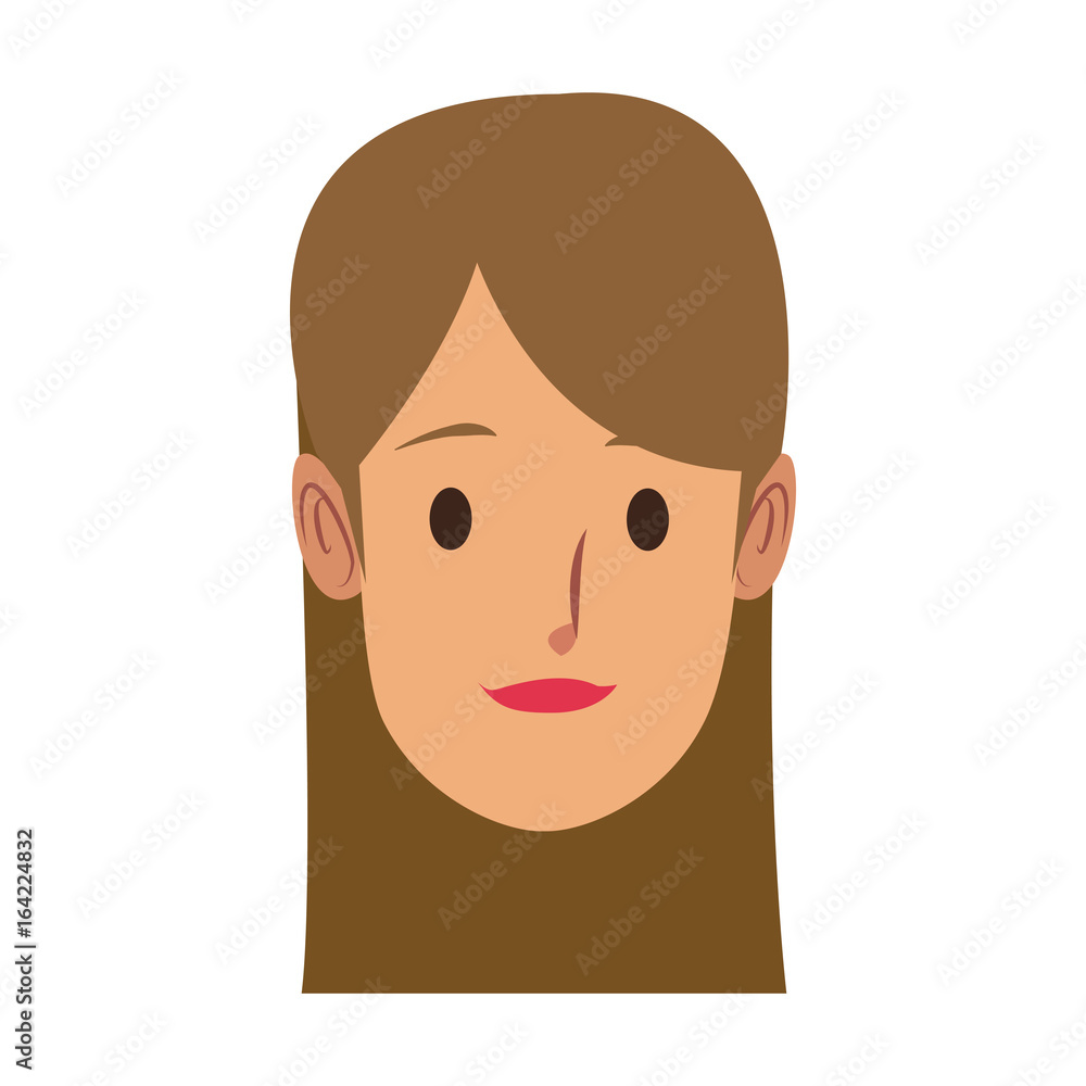 portrait woman young female cartoon people
