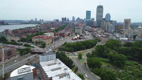 Aerial drone video Boston 4k photo