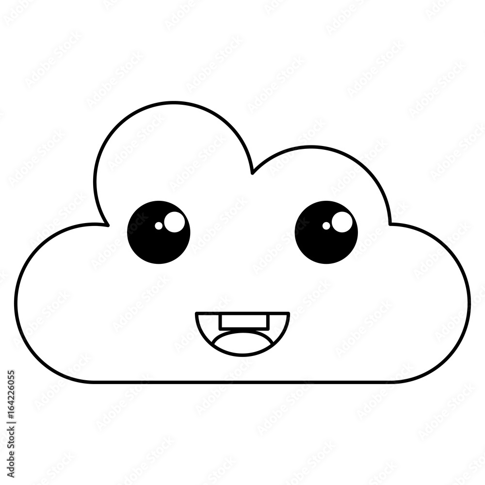 cloud silhouette kawaii character vector illustration design cloud silhouette kawaii character vector illustration design