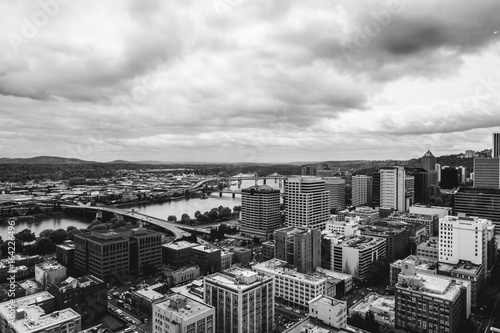 Downtown Portland in Black and White