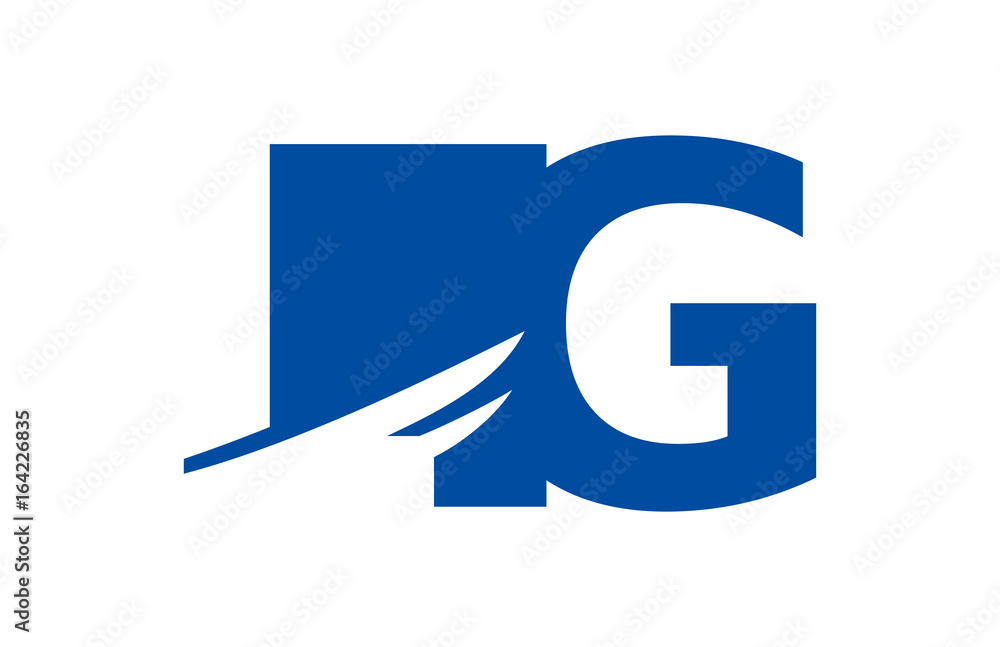LG Negative Space Square Swoosh Letter Logo LG Negative Space Square Swoosh Letter Logo