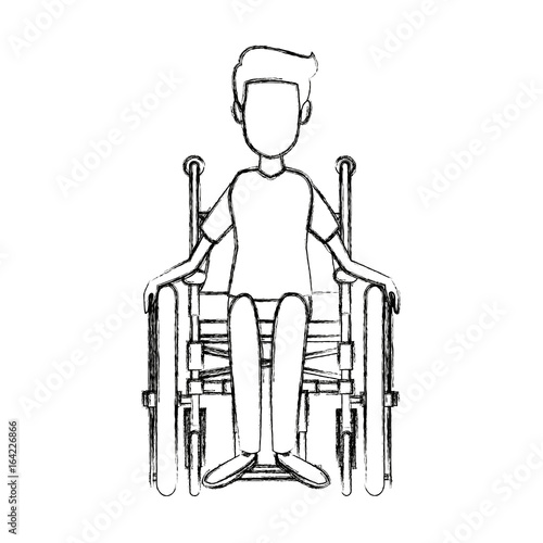 man in wheelchair care disabled patient health