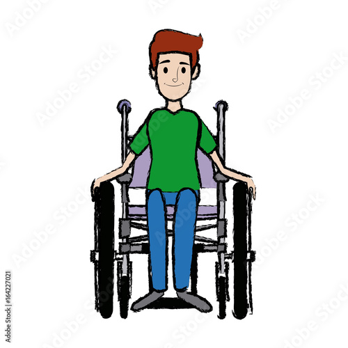 man in wheelchair care disabled patient health