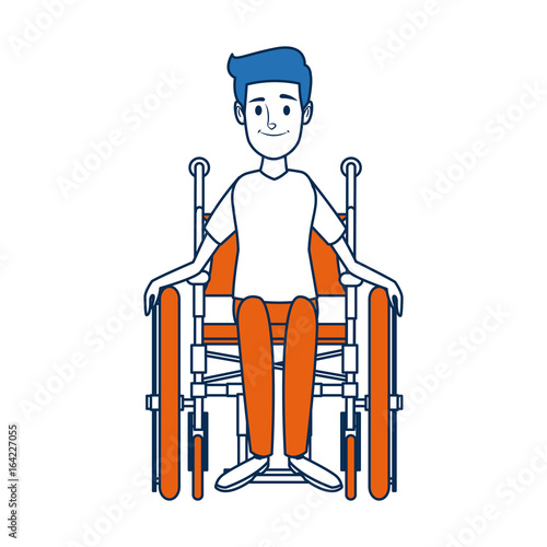 man in wheelchair care disabled patient health