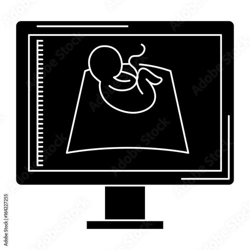 Ultrasound monitor isolated icon vector illustration design