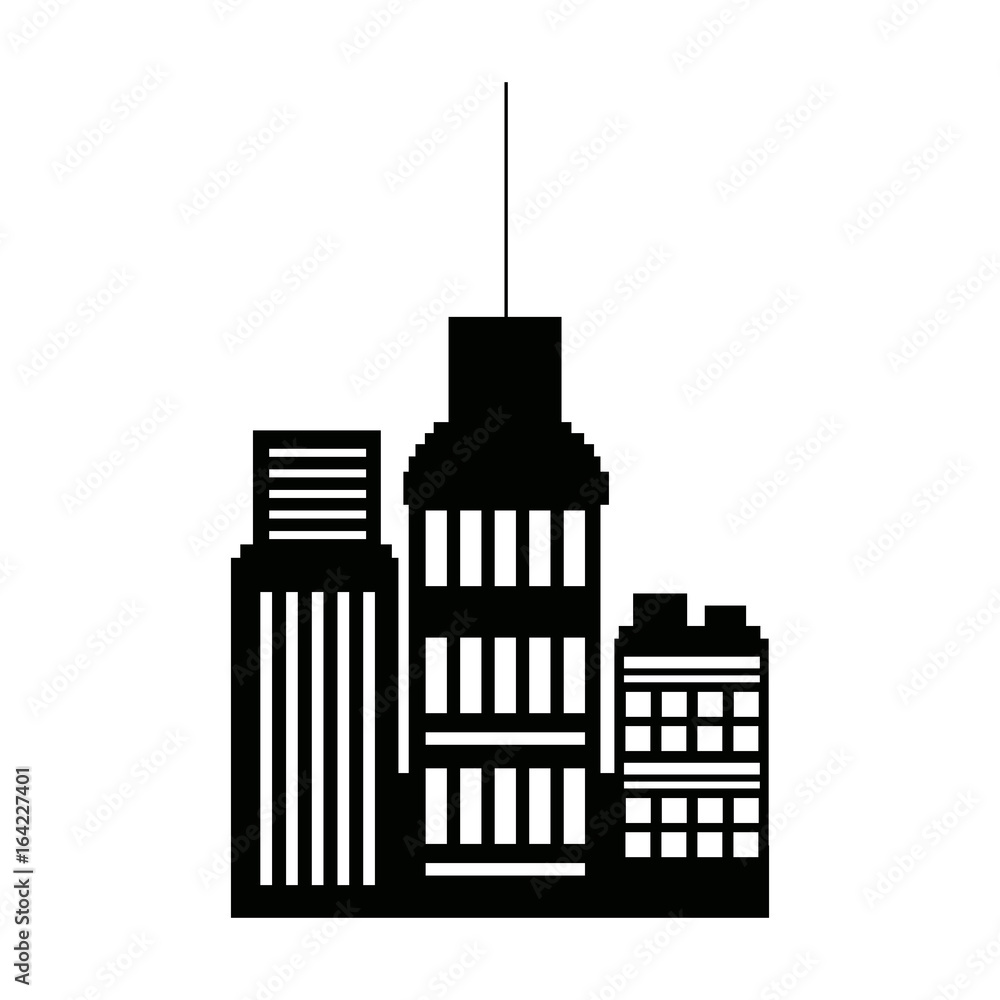 Obraz premium business buildings skyscrapers exterior silhouette