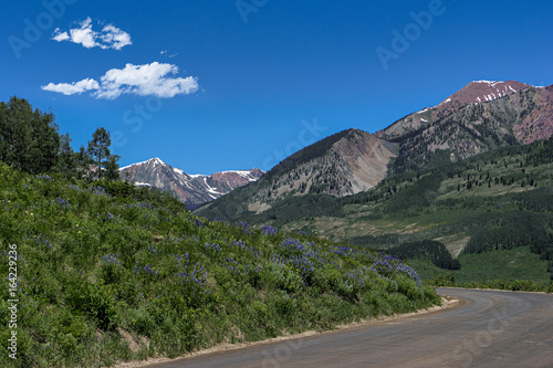 Gravel road in the Rocky Mountains © mheston