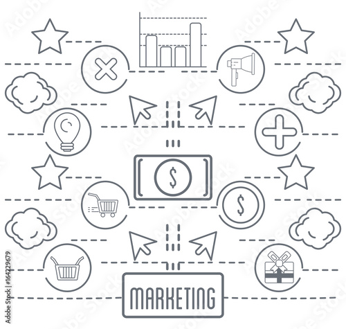 marketing business information icons background