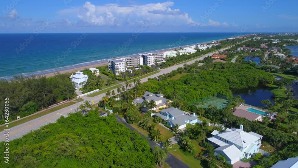 Aerial video Stuart Beaches Hutchinson Island Florida drone 4k Stock