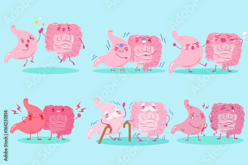 cartoon stomach and intestine
