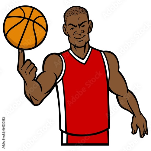 Basketball Player Spinning Ball with Finger