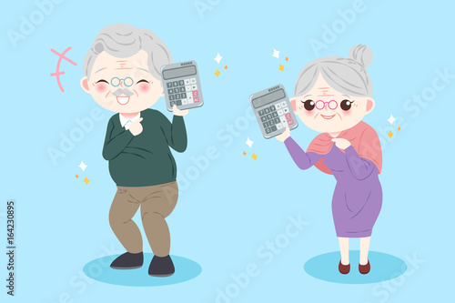 cute cartoon old couple
