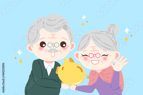 cute cartoon old couple