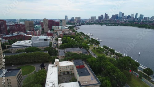 Downtown Boston and Cambridge Charles River 4k photo