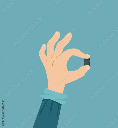 hand holding sd card
