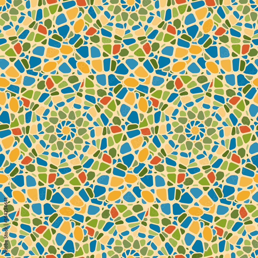 Colorful mosaic style seamless pattern