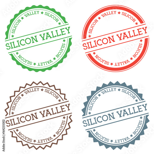 Silicon Valley badge isolated on white background. Flat style round label with text. Circular emblem vector illustration.