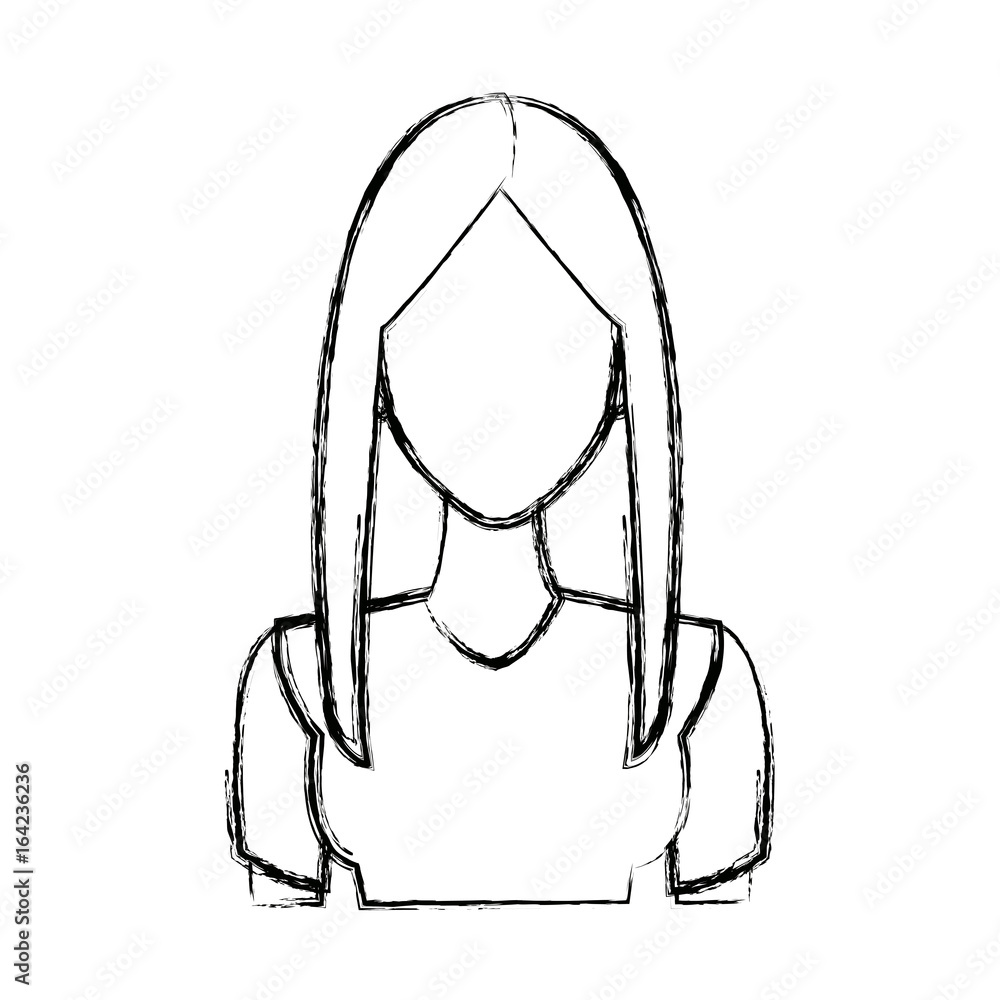 portrait woman young character people vector illustration portrait woman young character people vector illustration