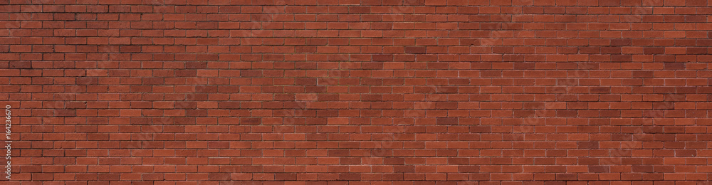 Red brick wall as background.