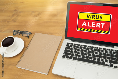 Virus Alert Warning Digital Browsing Firewall Hacker Protection Concept