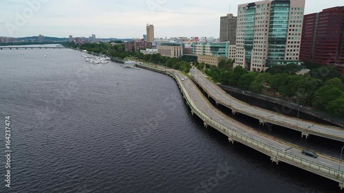 Wallpaper Mural Aerial drone stock footageCambridge Boston Memorial Drive 4k 60p Torontodigital.ca
