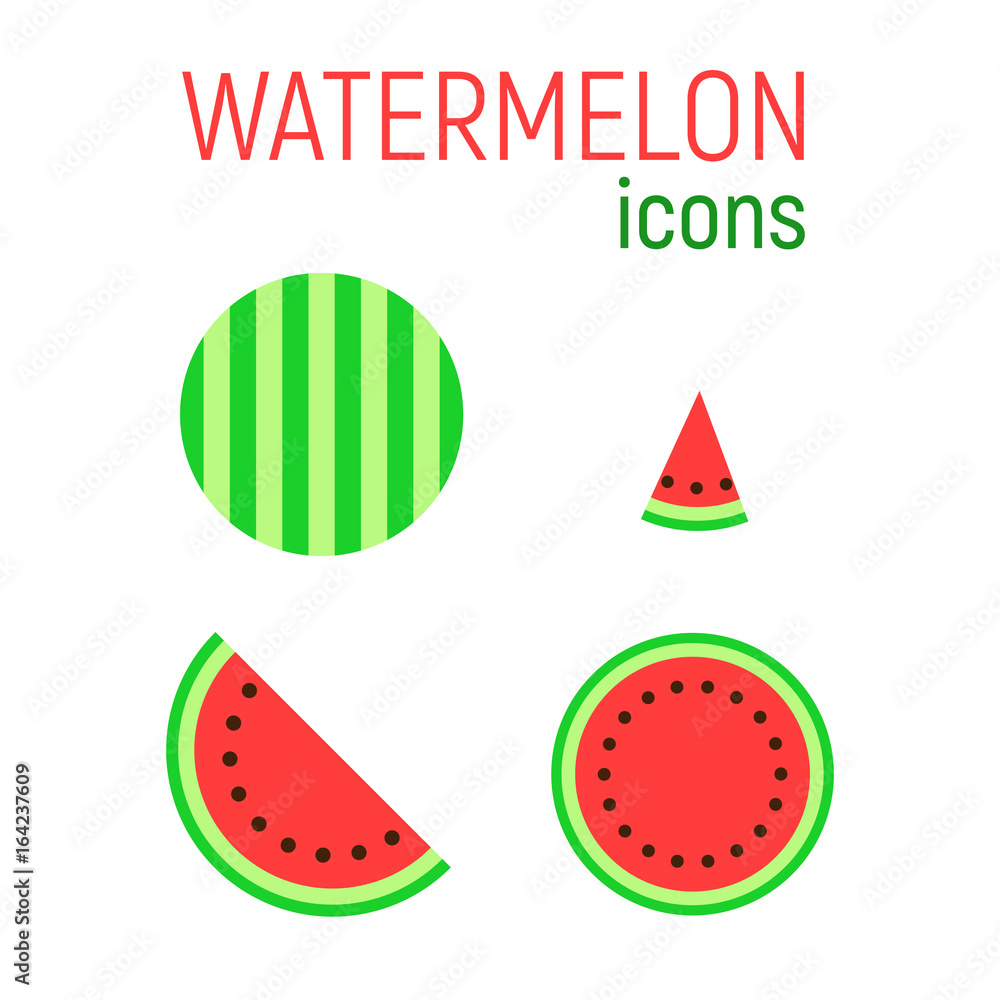 Watermelon vector icons set