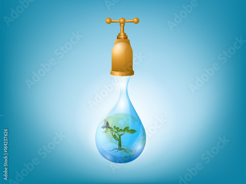Tree is the essence of all life on earth concept isolated on white background. vector illustration.