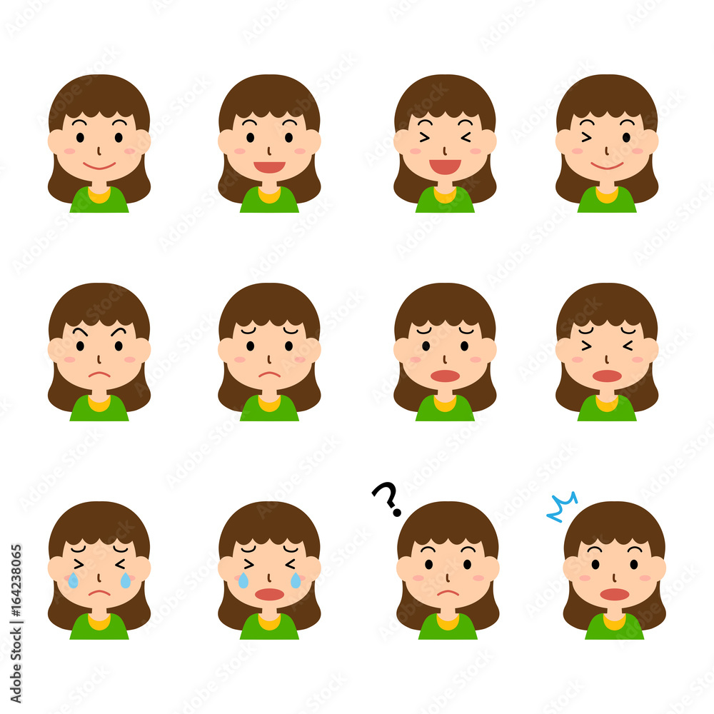 女の子 表情 セット 女の子 表情 セット
