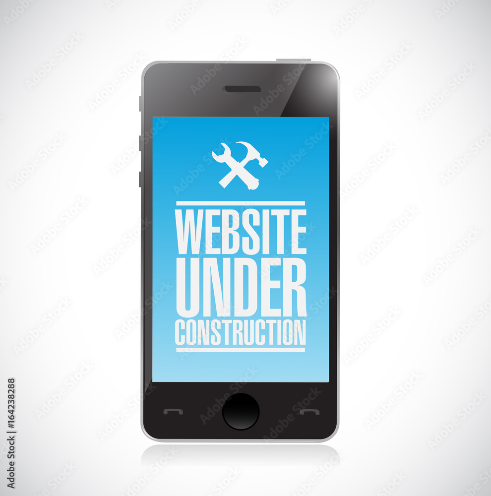 website under construction tools smartphone sign website under construction tools smartphone sign