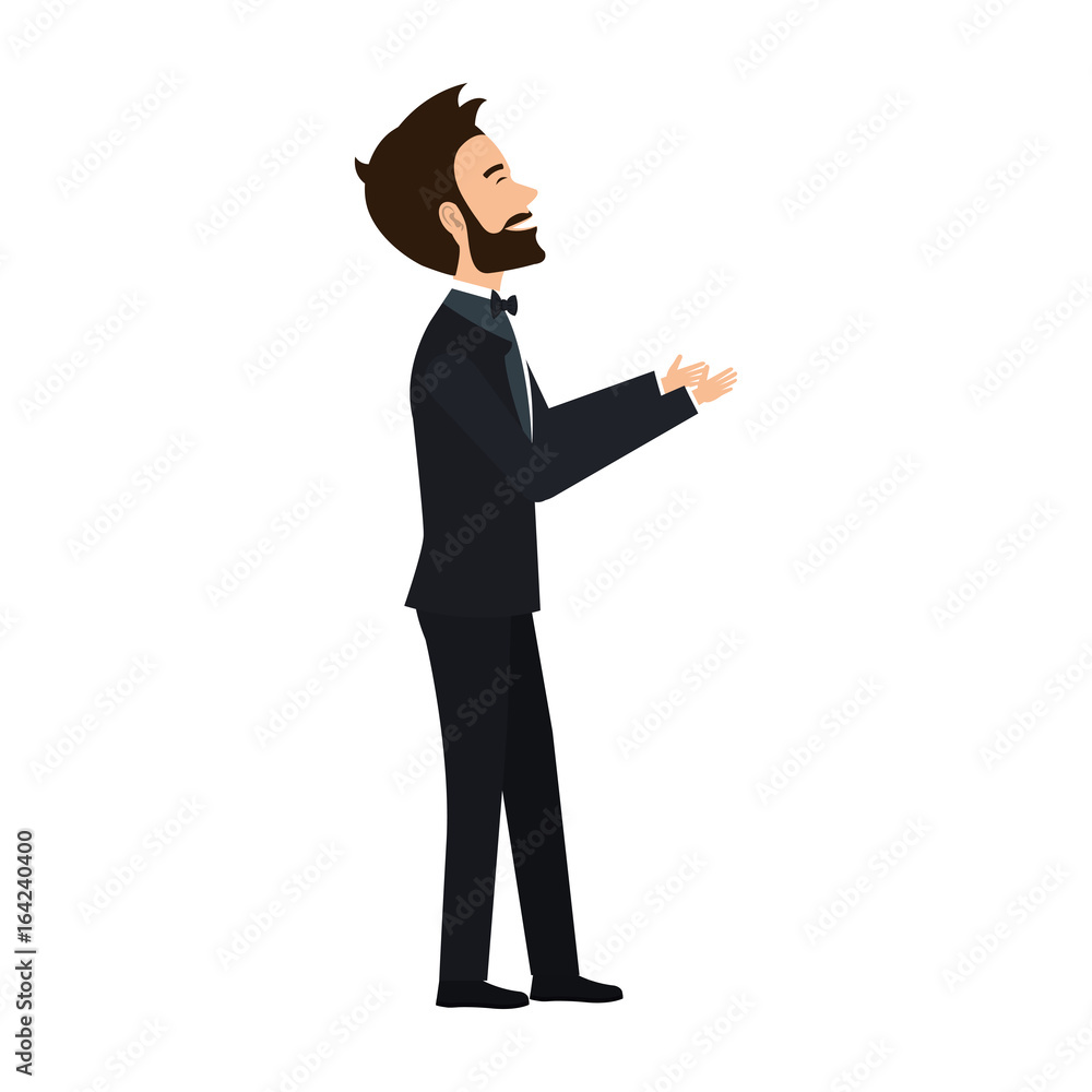 elegant husband avatar character vector illustration design