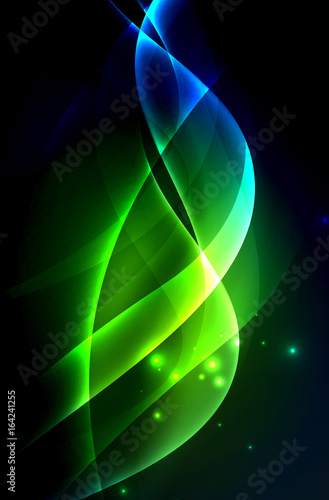 Smoky glowing waves in the dark