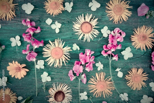 Grußkarte - Blumen - Flat lay
