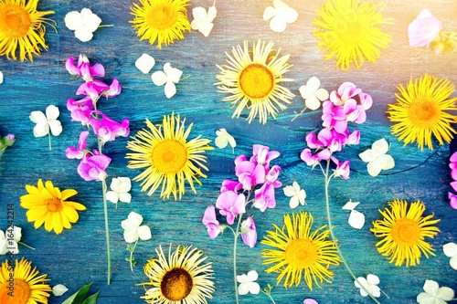 Grußkarte - Blumen - Flat lay