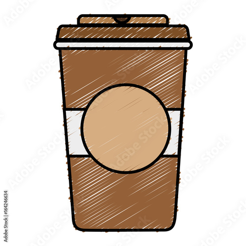 coffee in plastic cup vector illustration design