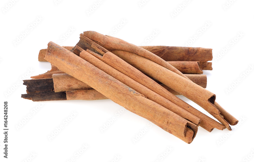 Cinnamon sticks on white background Cinnamon sticks on white background