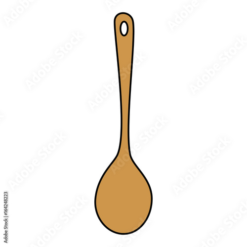 wooden spoon cutlery isolated icon vector illustration design