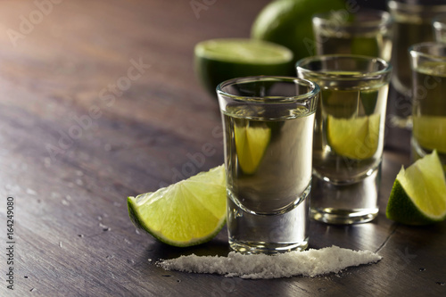 Mexican Gold Tequila with lime and salt