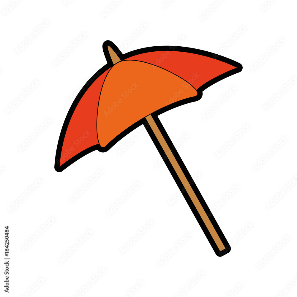 beach parasol icon over white background colorful design vector illustration